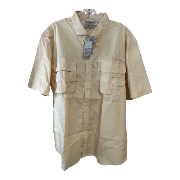 Y2K 10,000 Ft Above Sea Level Men’s Safari Fishing Shirt – Size L – Yellow – NWT - Picture 1 of 9